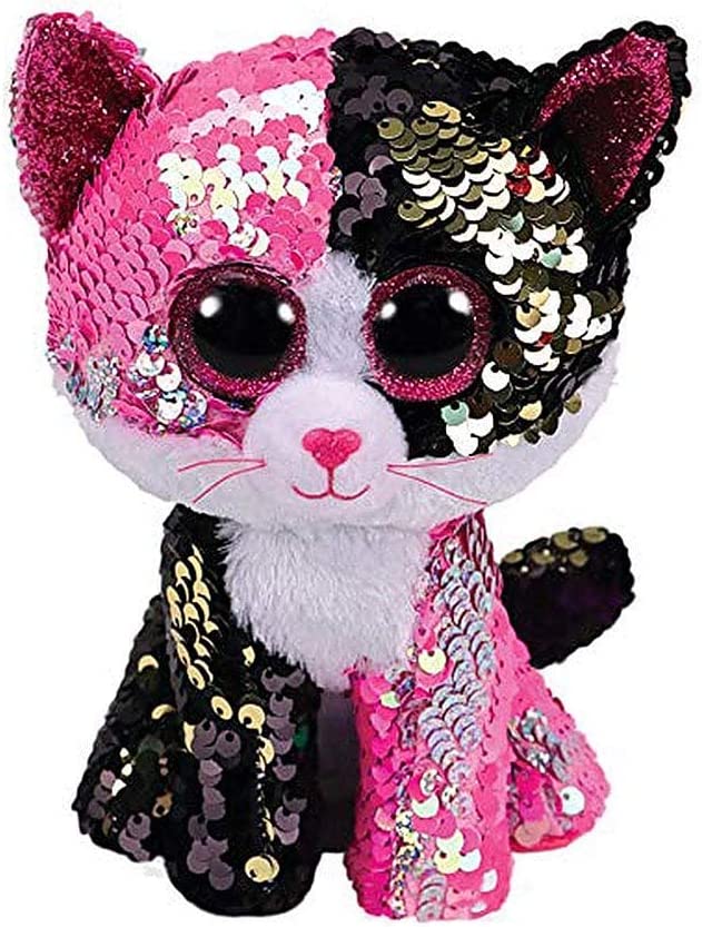 TY Malibu Cat Flippable Plush Toy – Reversible Sequin Cat Stuffed Animal